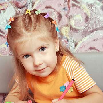 EAONE Glossy Mini Butterfly Clips, Colorful Mini Hair Claw Clip for Girls and Women, 90s Y2K Cute Hair Styling Accessories, More than 10 Asscorted Colors, Set of 50