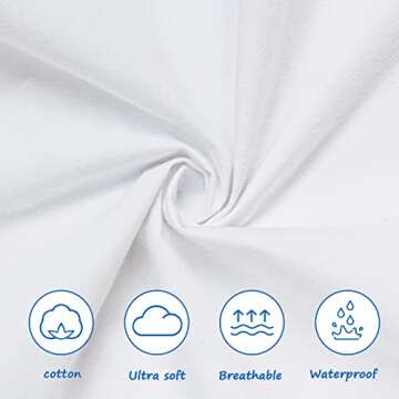 Bassinet Sheets Waterproof 2 Pack Bassinet Mattress Protector Cotton Fitted Cradle Sheets Set for Ov...