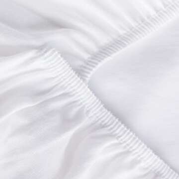 Bassinet Sheets Waterproof 2 Pack Bassinet Mattress Protector Cotton Fitted Cradle Sheets Set for Oval Rectangle Hourglass Mattres, Soft Breathable Bassinet Mattress Pad Cover Baby Girl Boy, White