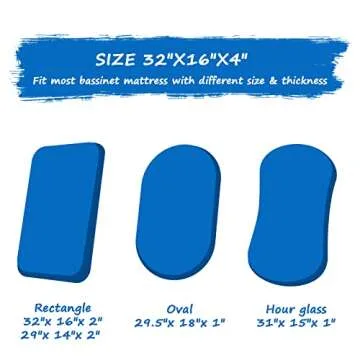 Bassinet Sheets Waterproof 2 Pack Bassinet Mattress Protector Cotton Fitted Cradle Sheets Set for Oval Rectangle Hourglass Mattres, Soft Breathable Bassinet Mattress Pad Cover Baby Girl Boy, White