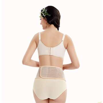 TUPNONO Belly Band for Pregnancy - Beige Maternity Belt with Back Support