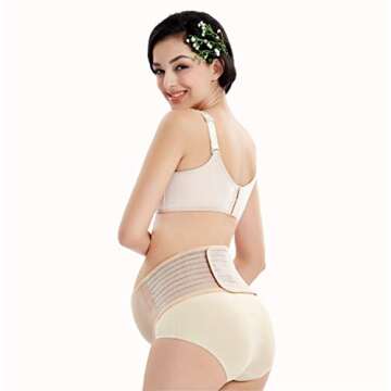 TUPNONO Belly Band for Pregnancy with Back Support in Beige