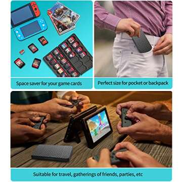 Switch Game Case Holder with 24 Cartridge Slots and 24 Micro SD Card Storage, Slim Portable Game Organizer Traveler Gift Accessories with Magnetic Closure, Protective Hard Shell and Soft Lining