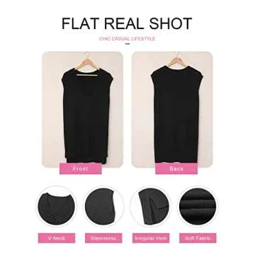 Plus Size V-Neck Sleeveless Sweater Vest for Women