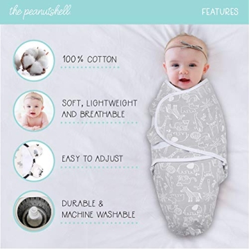 Peanutshell Baby Swaddle Blankets Set for Infants 0-6 Months