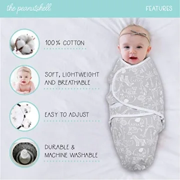 Peanutshell Baby Swaddle Blankets Set for Infants 0-6 Months