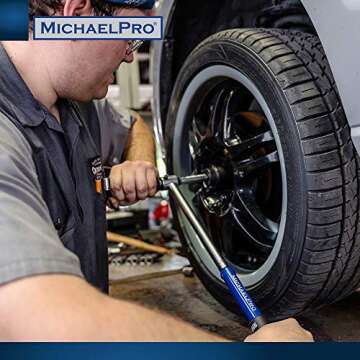 MichaelPro Click Torque Wrench - 2in1 with Lug Wrench 1/2 Inch Dr with 3 Sockets (11/16", 3/4", 13/16" / 17-19-21 mm) with Precise Micro Adjustment for Automotive and Changing Tires | MP001002