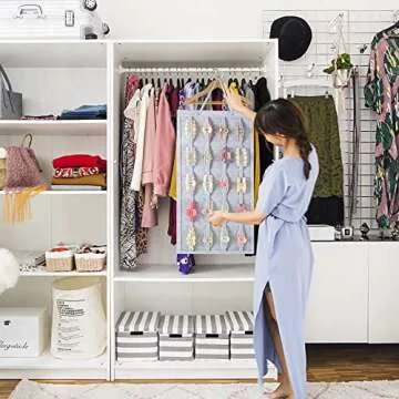 Large Hair Claw Clip Organizer Holder, Hanging Claw Clips Storage for Women Girls, Hair Clip Stand H...