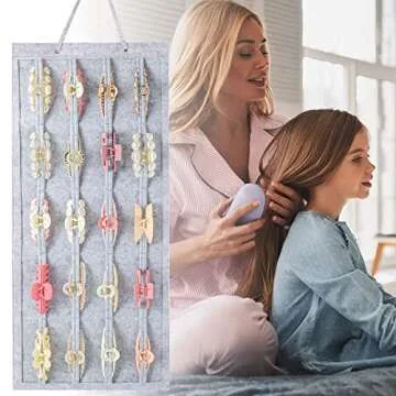 Large Hair Claw Clip Organizer Holder, Hanging Claw Clips Storage for Women Girls, Hair Clip Stand Holder for Wall, Door, Closet, Big Claw Clip Display for Teen Girls