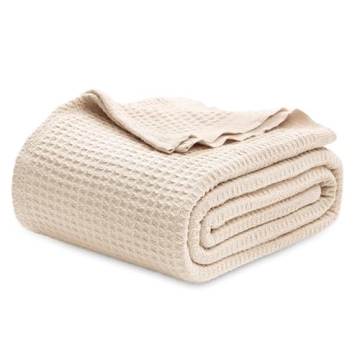 Bedsure Cotton Blanket: Soft & Lightweight Waffle Weave