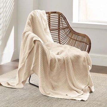 Bedsure Cotton Blanket: Soft & Lightweight Waffle Weave