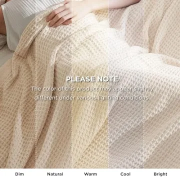 Bedsure Cotton Blanket: Soft & Lightweight Waffle Weave