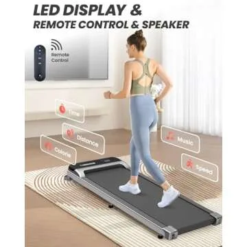 Abonow Walking Pad, Under Desk Treadmill with Incline for Home Office 2.5HP Portable Walking Treadmill with 280 Lbs Weight Capacity Walking Machine, Remote Control, LED Display