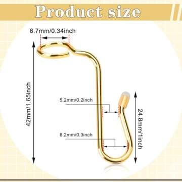 50 Pieces Hanger Connector Hooks Metal Hanger Extender Hooks Stable Clothes Hanger Connector for Different Clothes Hangers, 8.7 mm/0.35 Inch Hole Diameter,Gold