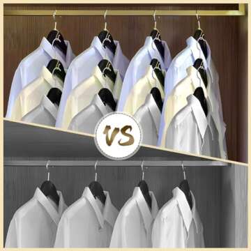 50 Pieces Hanger Connector Hooks Metal Hanger Extender Hooks Stable Clothes Hanger Connector for Different Clothes Hangers, 8.7 mm/0.35 Inch Hole Diameter,Gold