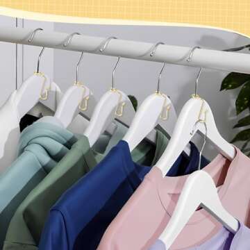 50 Pieces Hanger Connector Hooks Metal Hanger Extender Hooks Stable Clothes Hanger Connector for Different Clothes Hangers, 8.7 mm/0.35 Inch Hole Diameter,Gold