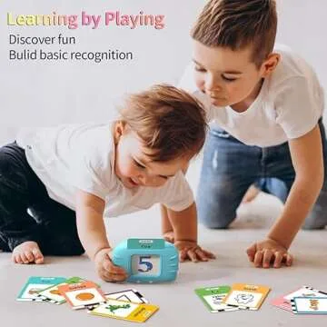 Eaever Spanish English Bilingual Learning Toys, Educational ABC Talking Flash Cards with 520 Sight Words, Autism Sensory Toys, Toddler Toys for 2 3 4 5 6 Year Old, Easter/Xmas/Birthday Gift, Blue