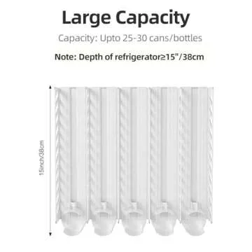 Anifrim Drink Organizer for Fridge, Self-Pusher Glide for 12-20oz Cans and Bottles, Refrigerator Soda Can Dispenser, Customizable Row Separation, Tailor Your Space to Perfection-5 Rows