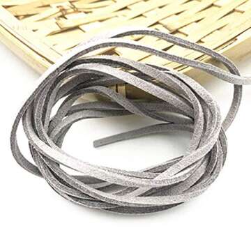 3mm x 100 Yards Grey Suede Cord for DIY Crafts and Jewelry