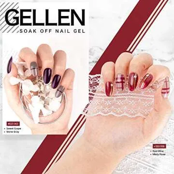 Gellen Gel Nail Polish Set - 6 Stunning Colors for Nail Art and DIY Manicures