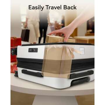 LUGGEX Carry On Luggage for Travel Front Opening, Expandable Polycarbonate Hard Shell Suitcase with ...