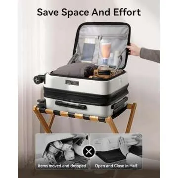 LUGGEX Carry On Luggage for Travel Front Opening, Expandable Polycarbonate Hard Shell Suitcase with Wheels for Men Women Chrismas Birthday(Charcoal Metallic, 19 Inch, 27.2L)