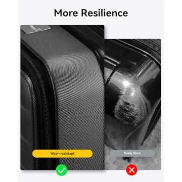 LUGGEX Carry On Luggage for Travel Front Opening, Expandable Polycarbonate Hard Shell Suitcase with Wheels for Men Women Chrismas Birthday(Charcoal Metallic, 19 Inch, 27.2L)