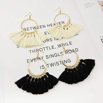 11 Pairs Colorful Tassel Earrings - Affordable Fashion Jewelry