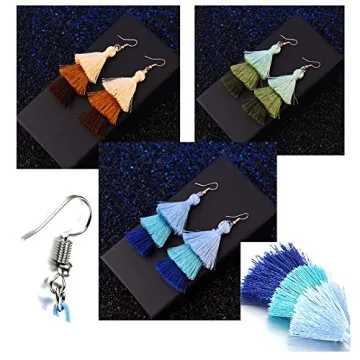 11 Pairs Colorful Tassel Earrings - Affordable Fashion Jewelry