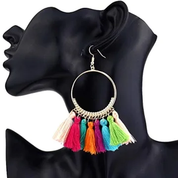 11 Pairs Colorful Tassel Earrings - Affordable Fashion Jewelry