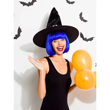 9-Piece Multicolor Short Bob Wigs for Cosplay Fun