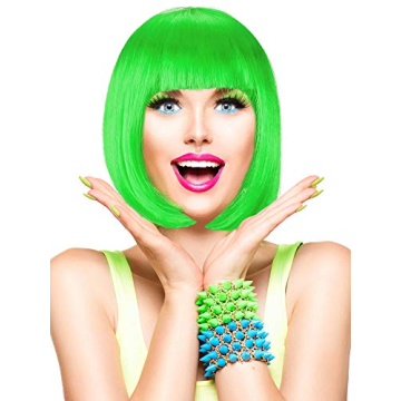 9-Piece Multicolor Short Bob Wigs for Cosplay Fun
