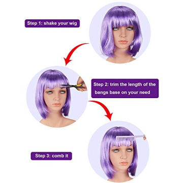 9-Piece Multicolor Short Bob Wigs for Cosplay Fun