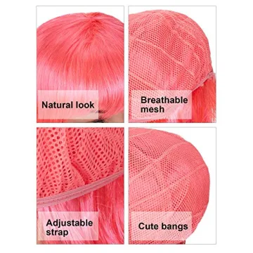 9-Piece Multicolor Short Bob Wigs for Cosplay Fun