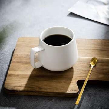 White Classic simple modern mugs Solid Matte Coffee cups matte white capacity 12 oz durable Set of 4