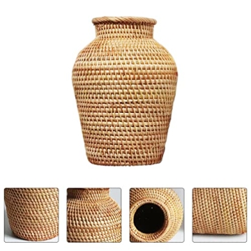 VOSAREA Rattan Vase - Stylish Hand Woven Plant Holder