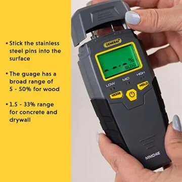 General Tools MMD4E Digital Moisture Meter with Alerts