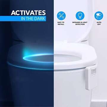 Chunace Toilet Bowl Night Light with Motion Sensor and Colors