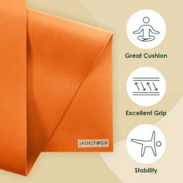 JadeYoga Harmony Yoga Mat - Eco-Friendly Non-Slip Fitness Mat