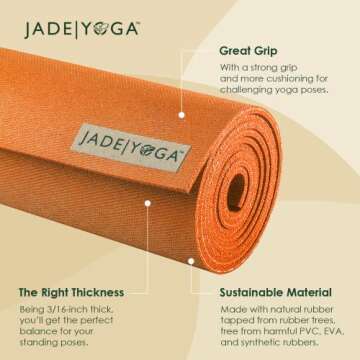 JadeYoga Harmony Yoga Mat - Eco-Friendly Non-Slip Fitness Mat