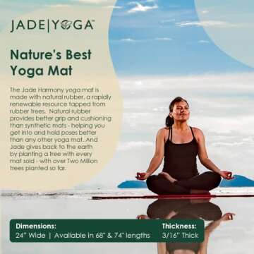 JadeYoga Harmony Yoga Mat - Eco-Friendly Non-Slip Fitness Mat