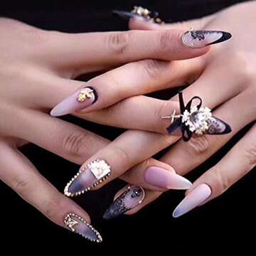 10 Rolls Lace Nail Art Foil Transfer Sticker Sexy Nail Foil Stickers Decals Kit Black White Sexy Lace Nail Design for Acrylic Nail Wedding Nail Art Decoration Starry Sky Lace Flowers Nail Foils…