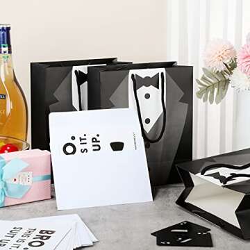 Tenare Groomsmen Gifts Set of 40 Includes 10 Groomsmen Bags, 10 Poker Bottle Cap Opener, 10 Groomsman Proposal Cards Best Man Cards with 10 Envelopes for Wedding Party Supplies