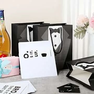 Tenare Groomsmen Gifts Set of 40 Includes 10 Groomsmen Bags, 10 Poker Bottle Cap Opener, 10 Groomsman Proposal Cards Best Man Cards with 10 Envelopes for Wedding Party Supplies