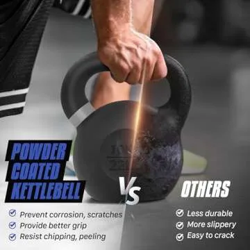 Yes4All Cast Iron Kettlebell - 8 KG, Dark Blue - Non Slip, Portable, Strength Training