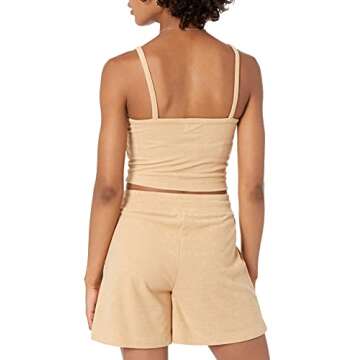 The Drop Women's Sage Cropped Towel Terry Tank Top