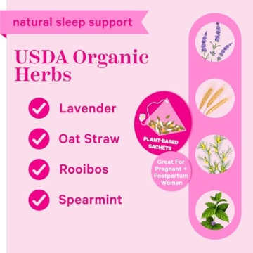 Organic Sleep Tea Lavender Coconut Herbal Blend for Restful Nights