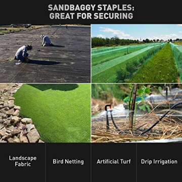 Sandbaggy 6 Inch Galvanized Landscape Staples - SOD Garden Stakes Pins ~ Trusted by Farmers & Contractors Across The USA (200 Staples)