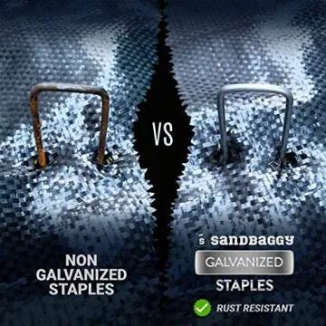 Sandbaggy 6 Inch Galvanized Landscape Staples - SOD Garden Stakes Pins ~ Trusted by Farmers & Contractors Across The USA (200 Staples)
