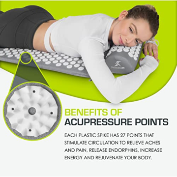 ProsourceFit Acupressure Mat Pillow Set for Pain Relief